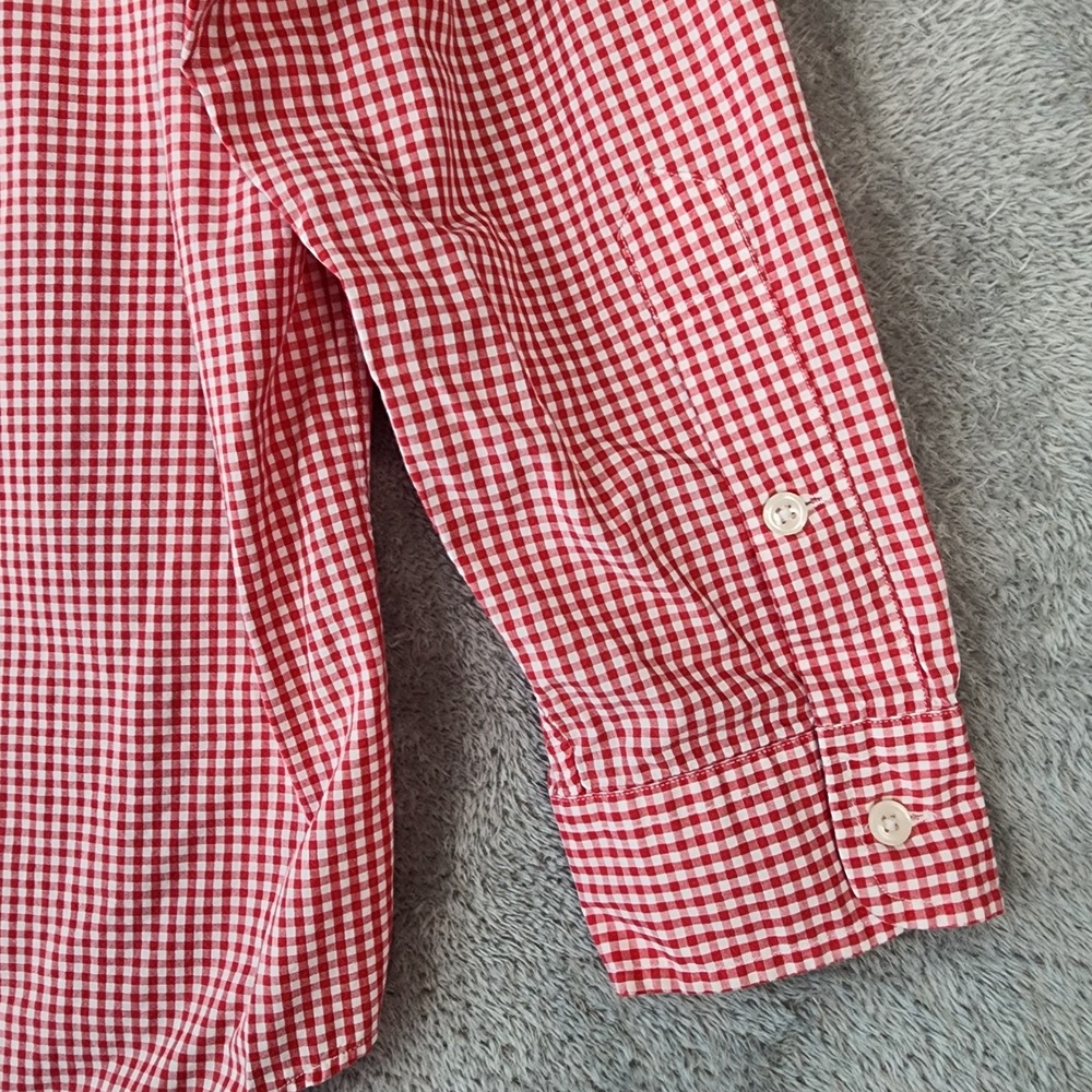 Ralph Lauren Blake Shirt Mens Large Red White Gingham Cotton Button Down - Picture 8 of 9